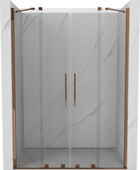 Mexen Velar Duo uși de duș glisante 150 cm, transparent, aur roz - 871-150-000-02-60