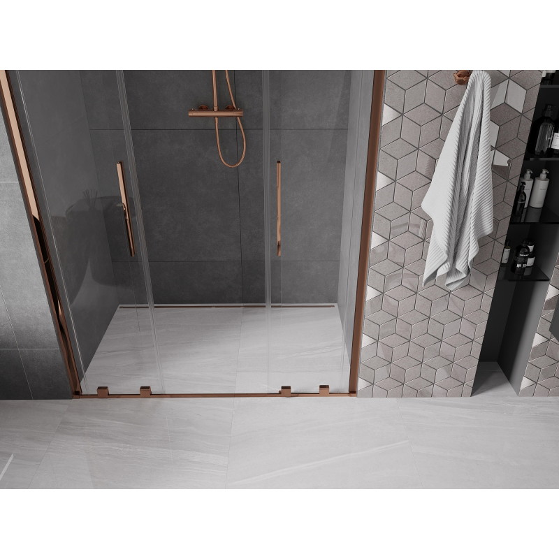 Mexen Velar Ușă de duș Duo glisantă 150 cm, transparentă, auriu roz - 871-150-000-02-60