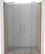 Mexen Velar Duo ușă de duș culisantă 140 cm, transparent, Cupru cu aspect periat - 871-140-000-02-65