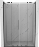 Mexen Velar Duo ușă de duș culisantă 140 cm, transparent, gun gray cu aspect periat - 871-140-000-02-66