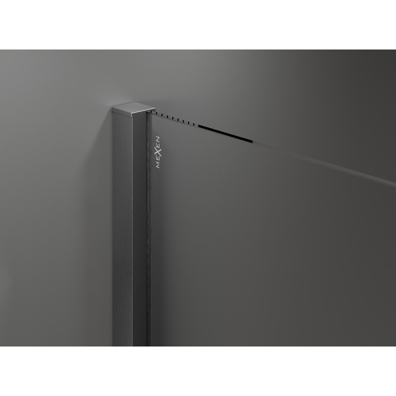 Mexen Velar Duo tolóajtós zuhanyajtó 140 cm, átlátszó, gun gray kefe hatású - 871-140-000-02-66