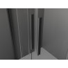 Mexen Velar Duo tolóajtós zuhanyajtó 140 cm, átlátszó, gun gray kefe hatású - 871-140-000-02-66