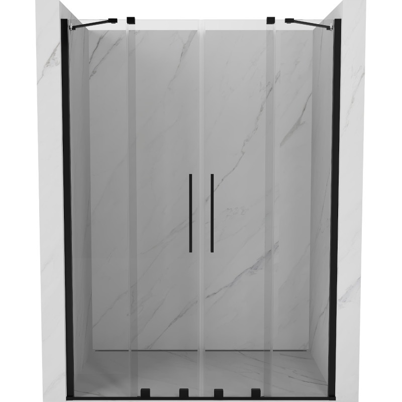 Mexen Velar Duo tolóajtós zuhanyajtó 140 cm, átlátszó, fekete - 871-140-000-02-70