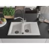 Mexen Gaspar chiuvetă granit 1,5-camere cu scurgere și baterie bucătărie Duo, alb - 6507-20-671701-07-B