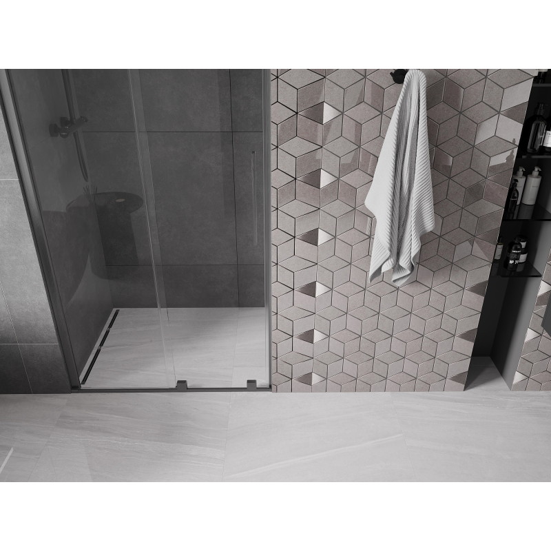 Mexen Velar uși de duș glisante 120 cm, transparent, gun gray periat - 871-120-000-01-66