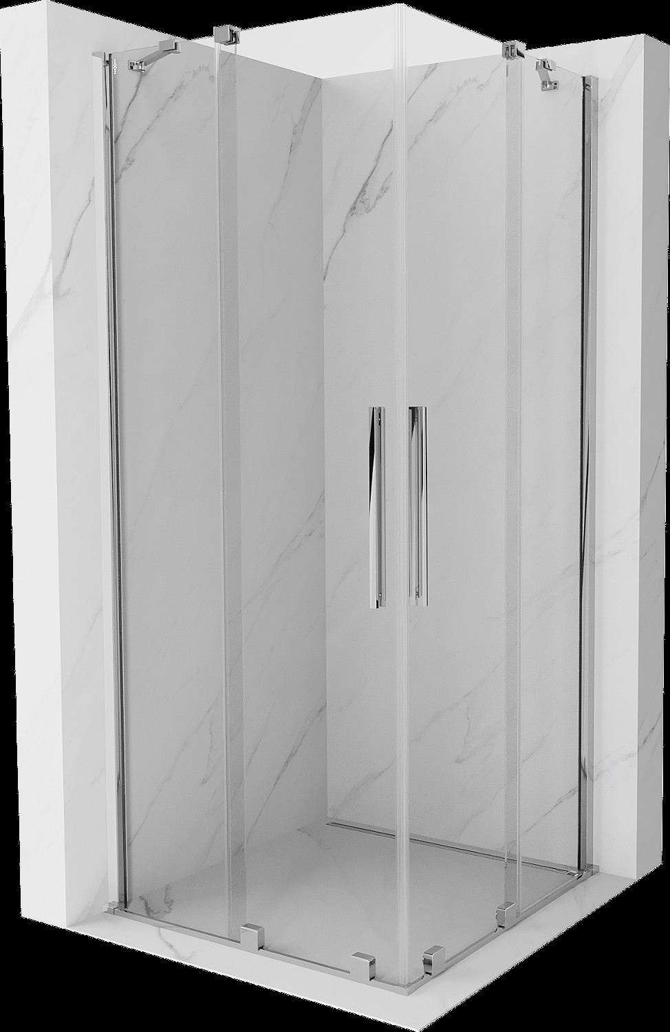 Mexen Velar Duo cabină de duș extensibilă 80 x 80 cm, transparent, Crom - 871-080-080-02-01