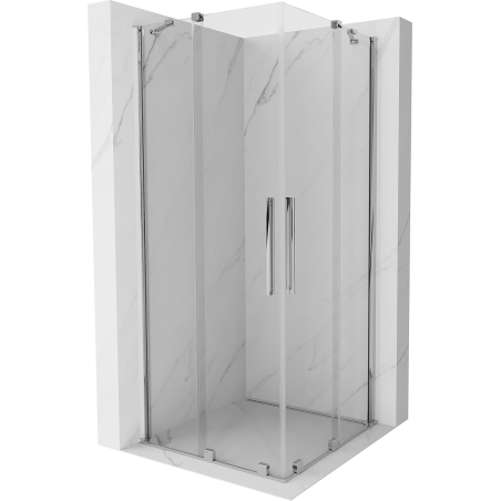 Cabină de duș Mexen Velar Duo glisantă 90 x 90 cm, transparentă, crom - 871-090-090-02-01