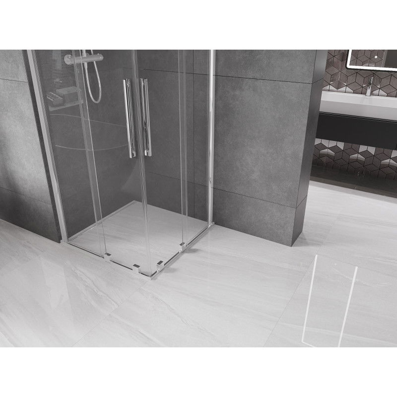 Mexen Velar Cabină de duș Duo cu uși glisante 90 x 90 cm, transparent, crom - 871-090-090-02-01