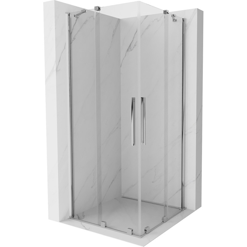Mexen Velar Cabină de duș Duo cu uși glisante 100 x 100 cm, transparentă, crom - 871-100-100-02-01