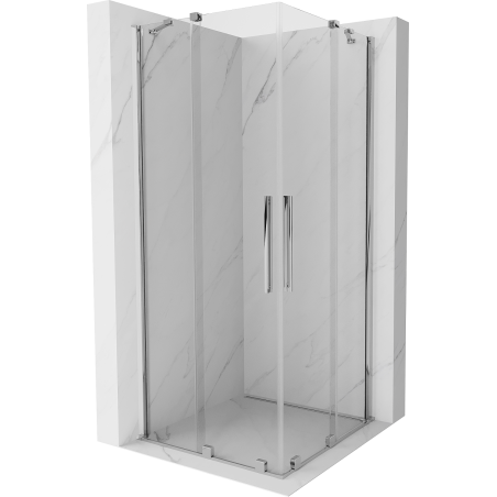 Mexen Velar Cabină de duș Duo cu uși glisante 100 x 100 cm, transparentă, crom - 871-100-100-02-01