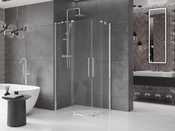 Mexen Velar Duo cabină de duș extensibilă 90 x 80 cm, transparent, Crom - 871-090-080-02-01