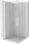 Mexen Velar Duo cabină de duș extensibilă 80 x 80 cm, transparent, albă - 871-080-080-02-20