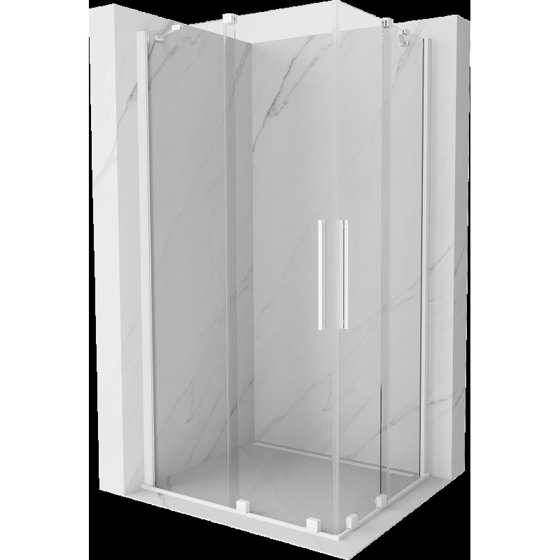 Mexen Velar Duo cabină de duș extensibilă 90 x 80 cm, transparent, albă - 871-090-080-02-20