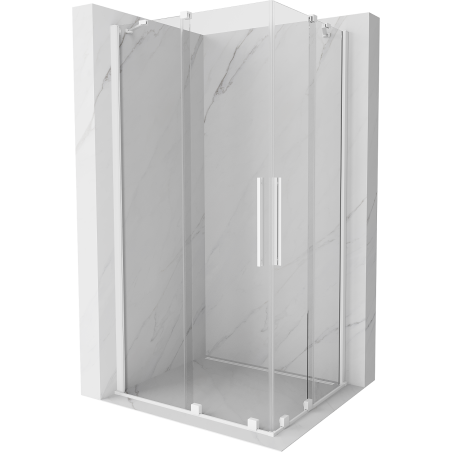 Mexen Velar Duo cabină de duș culisantă 90 x 80 cm, transparentă, albă - 871-090-080-02-20