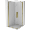 Cabină de duș Mexen Velar Duo glisantă 80 x 80 cm, transparentă, aurie - 871-080-080-02-50
