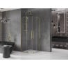 Cabină de duș Mexen Velar Duo glisantă 80 x 80 cm, transparentă, aurie - 871-080-080-02-50