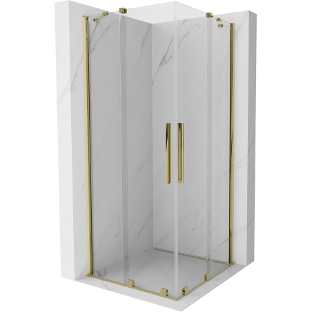 Mexen Velar Duo cabină de duș glisantă 90 x 90 cm, transparent, aurie - 871-090-090-02-50