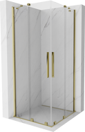 Mexen Velar Duo cabină de duș extensibilă 90 x 90 cm, transparent, aurie - 871-090-090-02-50