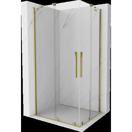 Mexen Velar Duo cabină de duș extensibilă 90 x 80 cm, transparent, aurie - 871-090-080-02-50