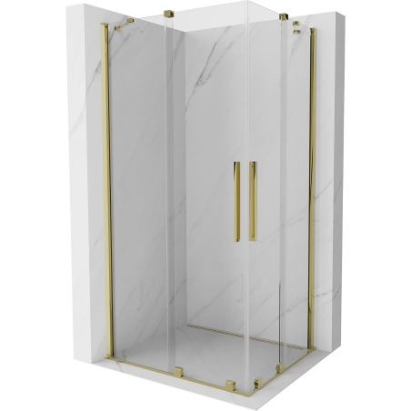 Mexen Velar Duo cabină duș glisantă 90 x 80 cm, transparentă, aurie - 871-090-080-02-50