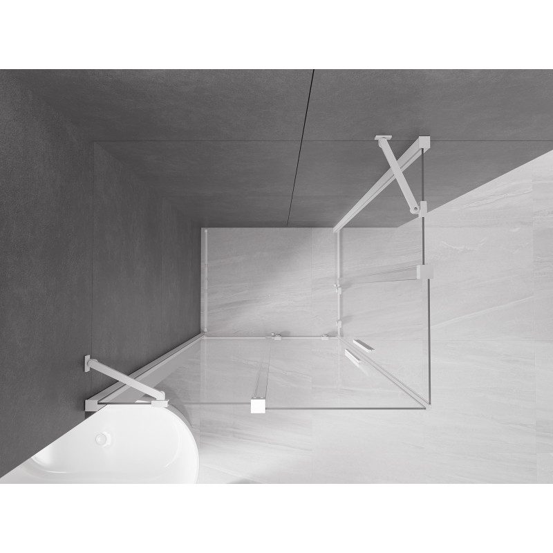Mexen Velar Duo cabină de duș culisantă 90 x 80 cm, transparentă, albă - 871-090-080-02-20
