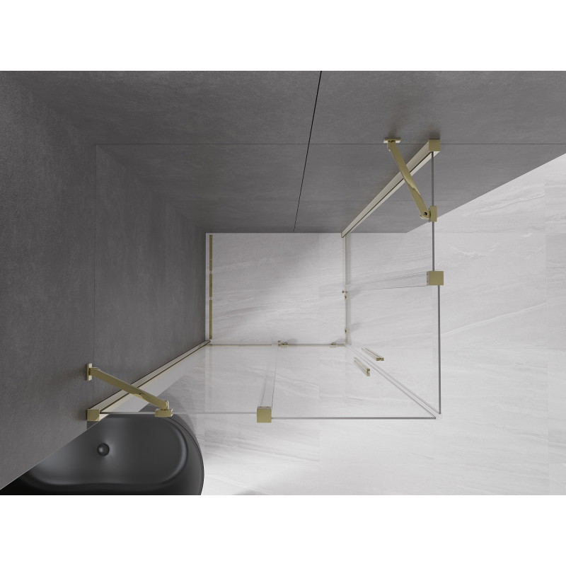 Mexen Velar Duo cabină duș culisantă 100 x 90 cm, transparentă, auriu - 871-100-090-02-50