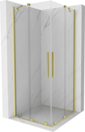 Mexen Velar Duo 80 x 80 cm-es, átlátszó, arany, csiszolt, tolóajtós zuhanykabin - 871-080-080-02-55