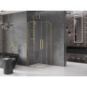 Mexen Velar Duo 80 x 80 cm-es, átlátszó, arany, csiszolt, tolóajtós zuhanykabin - 871-080-080-02-55