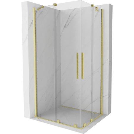 Mexen Velar Cabină de duș Duo culisantă 100 x 90 cm, transparentă, aurie mată - 871-100-090-02-55