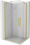 Mexen Velar Duo cabină de duș extensibilă 100 x 90 cm, transparent, auriu cu aspect periat - 871-100-090-02-55