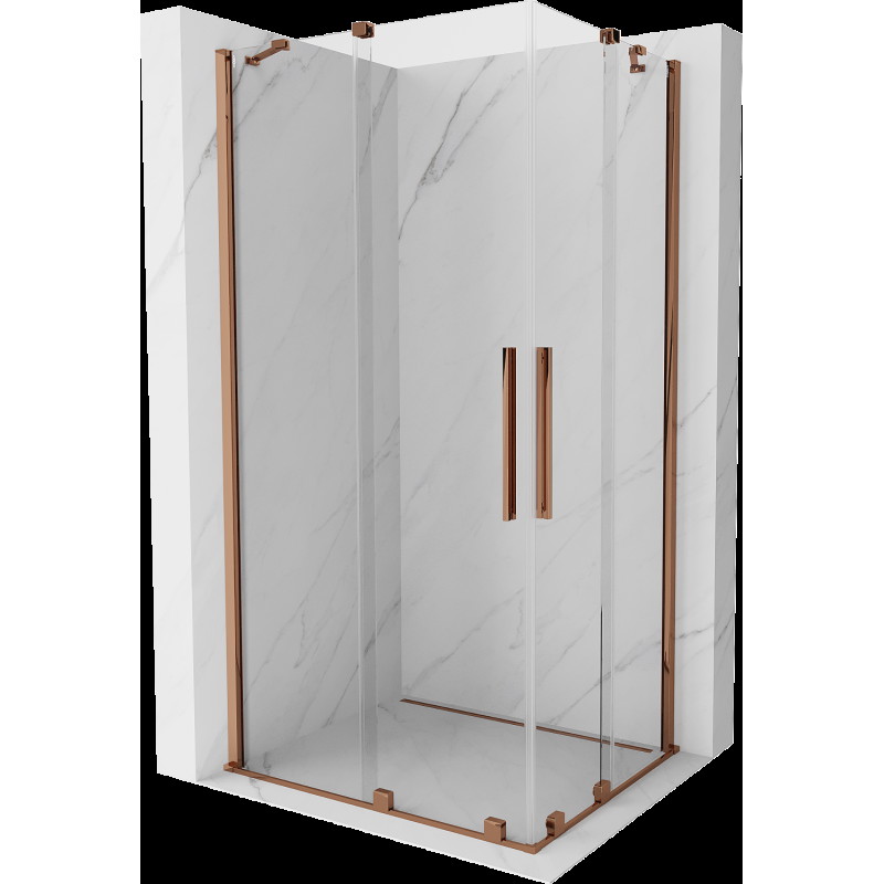 Mexen Velar Duo cabină de duș extensibilă 90 x 80 cm, transparent, Roz-auriu - 871-090-080-02-60