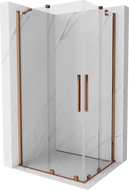 Mexen Velar Duo cabină de duș culisantă 90 x 80 cm, transparentă, aur roz - 871-090-080-02-60