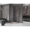 Mexen Velar Duo cabină de duș cu uși glisante 90 x 80 cm, transparent, aur roz - 871-090-080-02-60