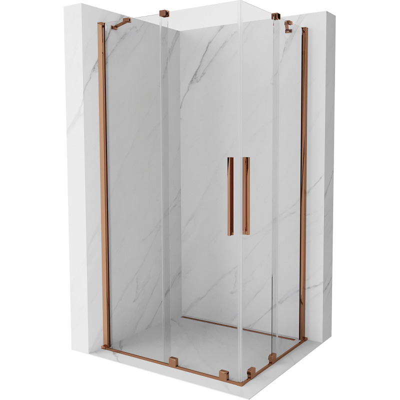 Mexen Velar Duo cabină de duș extensibilă 100 x 90 cm, transparent, Roz-auriu - 871-100-090-02-60