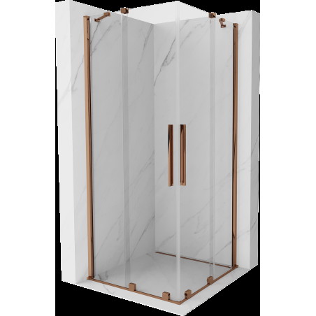 Mexen Velar Duo cabină de duș extensibilă 80 x 80 cm, transparent, Roz-auriu - 871-080-080-02-60