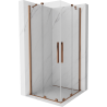 Mexen Velar Cabină de duș Duo culisantă 80 x 80 cm, transparentă, aur roz - 871-080-080-02-60