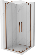 Mexen Velar Duo cabină de duș culisantă 90 x 90 cm, transparentă, aur roz - 871-090-090-02-60