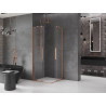 Mexen Velar Cabină de duș Duo glisantă 80 x 80 cm, transparentă, cupru periat - 871-080-080-02-65