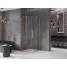 Mexen Velar Duo cabină de duș glisantă 80 x 80 cm, transparentă, cupru periat - 871-080-080-02-65
