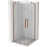 Mexen Velar Duo cabină de duș extensibilă 90 x 90 cm, transparent, Cupru cu aspect periat - 871-090-090-02-65