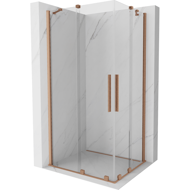 Mexen Velar Duo cabină de duș culisantă 100 x 90 cm, transparentă, cupru periat - 871-100-090-02-65