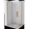 Mexen Velar Duo cabină de duș extensibilă 100 x 90 cm, transparent, Cupru cu aspect periat - 871-100-090-02-65