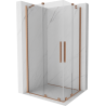 Mexen Velar Duo cabină de duș extensibilă 100 x 90 cm, transparent, Cupru cu aspect periat - 871-100-090-02-65