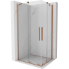 Mexen Velar Duo zuhanykabin tolóajtóval 100 x 90 cm, átlátszó, kefe réz - 871-100-090-02-65