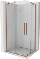 Mexen Velar Duo cabină de duș glisantă 100 x 90 cm, transparent, cupru periat - 871-100-090-02-65