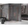Mexen Velar Duo cabină de duș culisantă 100 x 90 cm, transparentă, cupru periat - 871-100-090-02-65