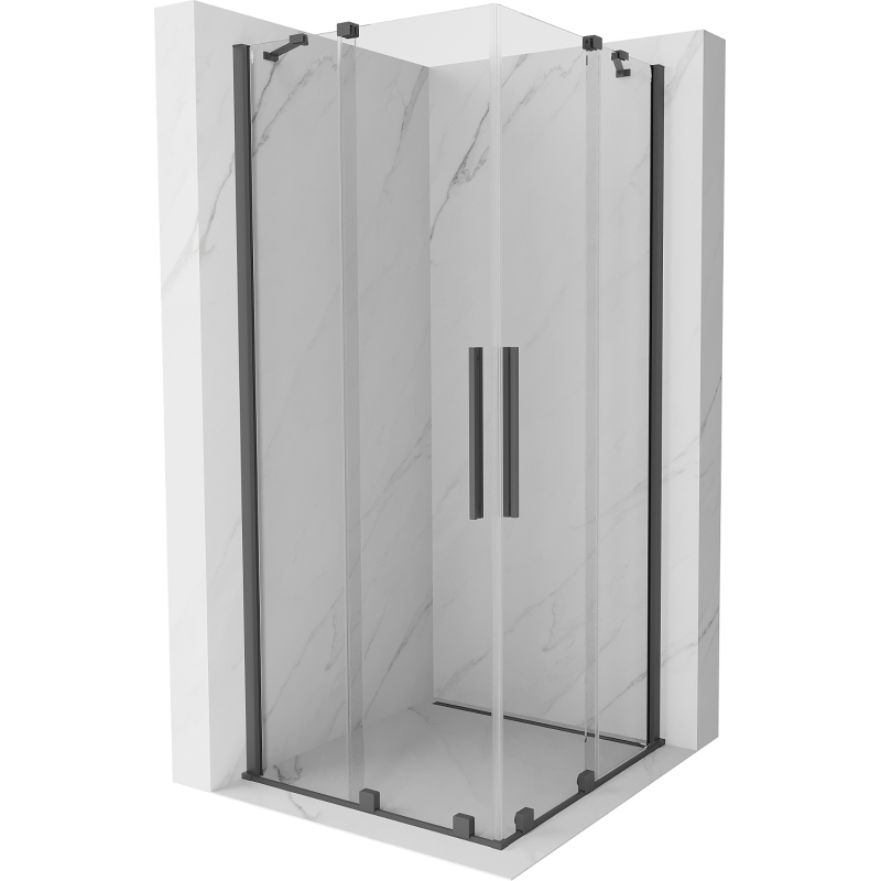 Mexen Velar Duo cabină de duș glisantă 80 x 80 cm, transparent, gri pistol periat - 871-080-080-02-66