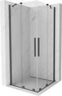 Mexen Velar Duo cabină de duș extensibilă 80 x 80 cm, transparent, gun gray cu aspect periat - 871-080-080-02-66