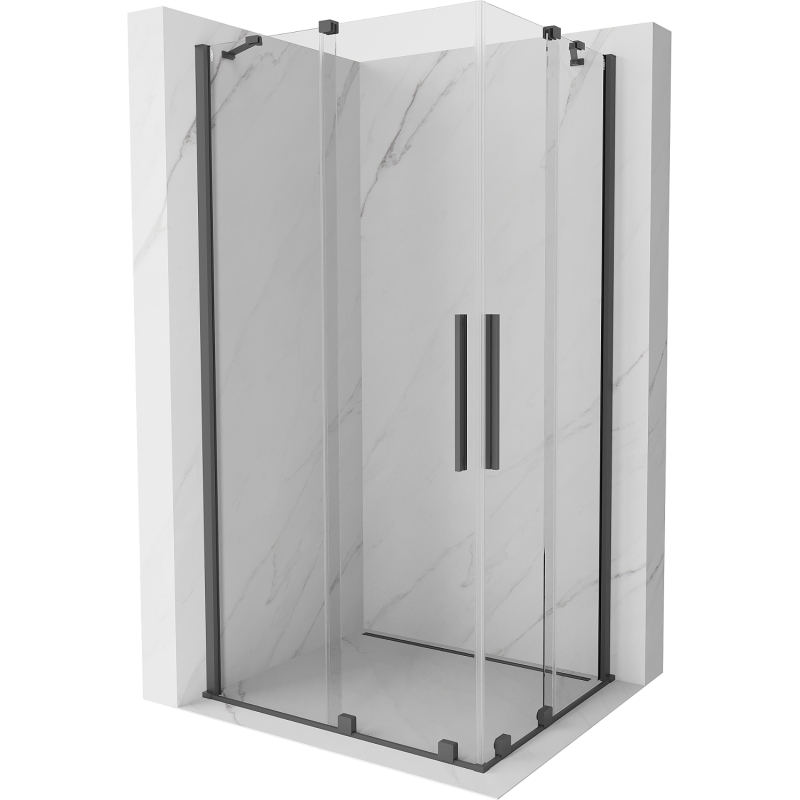 Mexen Velar Duo cabină de duș glisantă 90 x 80 cm, transparent, gri pistol periat - 871-090-080-02-66