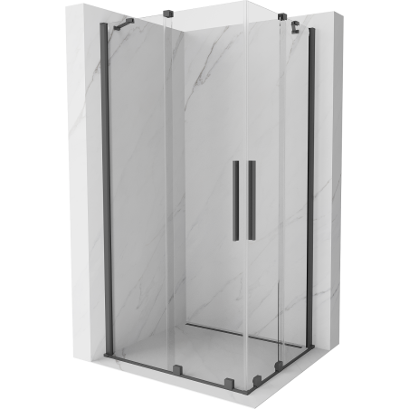 Mexen Velar Duo cabină de duș glisantă 90 x 80 cm, transparent, gri pistol periat - 871-090-080-02-66